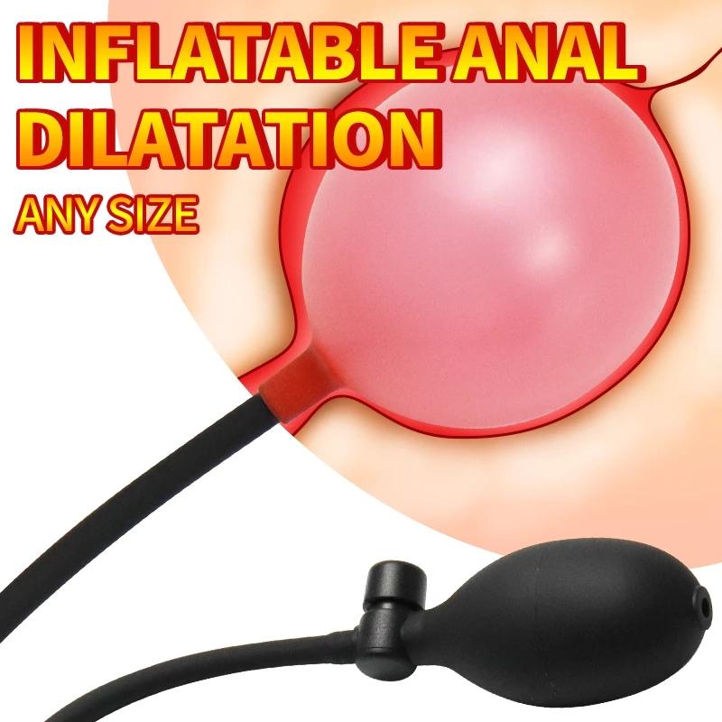 Beginners Small Inflatable Anal Plug Pump Dilator Plug for Female Training Kit Dilator Stretcher Sex Toy Male Gay 18