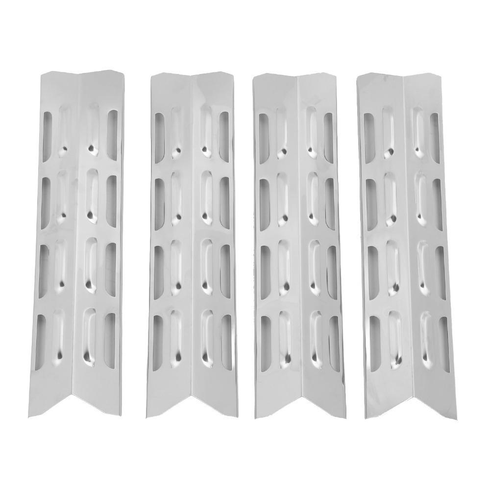 

4 Pcs Stainless Steel Heat Plate Shield Adjustable BBQ Flame Tamer Outdoor Cooking срібний