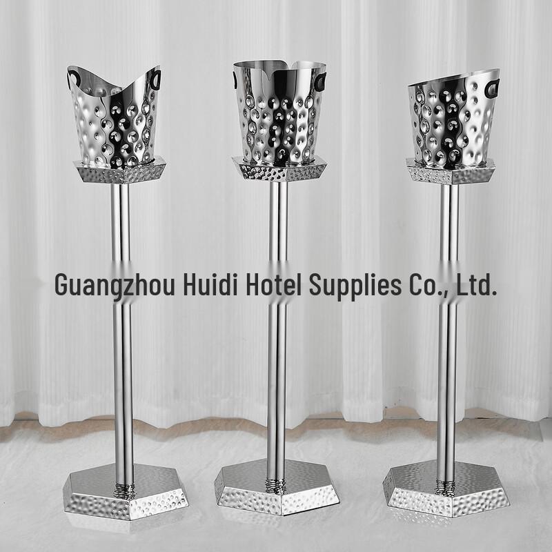 ZISIZ Hand-Hammered Golden Artificial Crystal Ice Bucket