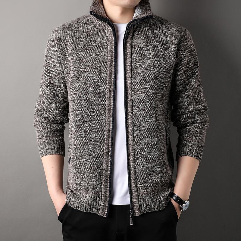 Men Cardigan Wool Sweater Autumn Winter Warm Sweater Jacket Korean Style Fashionable Casual Coat Men's Luxury Windbreaker 2024