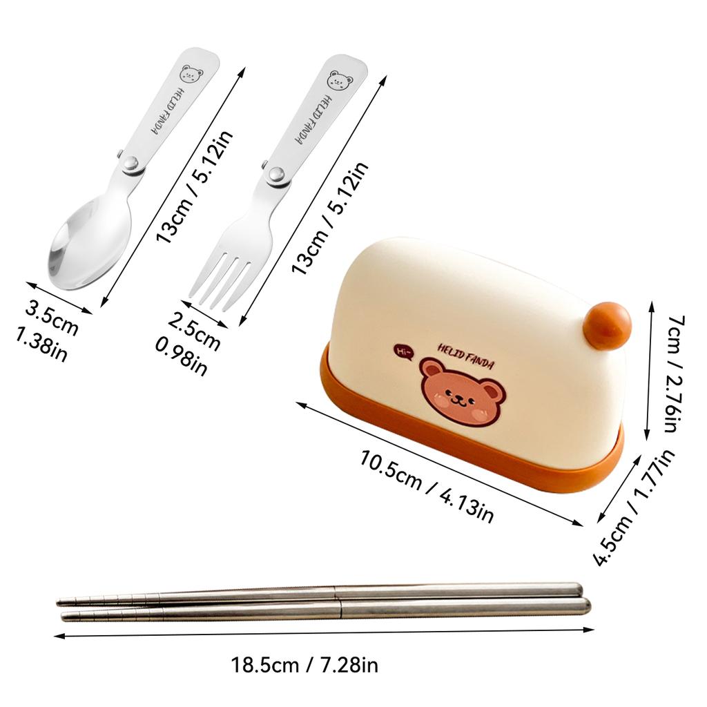 Nytt 2/4 st/set Utomhus Bärbart Vikbart Matservis Set 304 Rostfritt Stål Gaffel Sked Ätpinnar Picknick Matservis Set