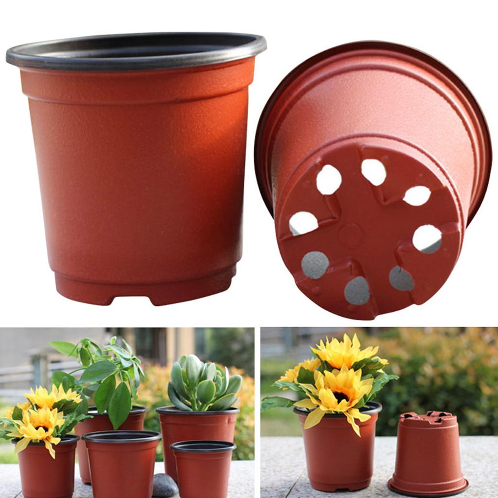 Two-Tone Plastic Flower Pot Red Black Seedling Pots With Multiple Sizes
