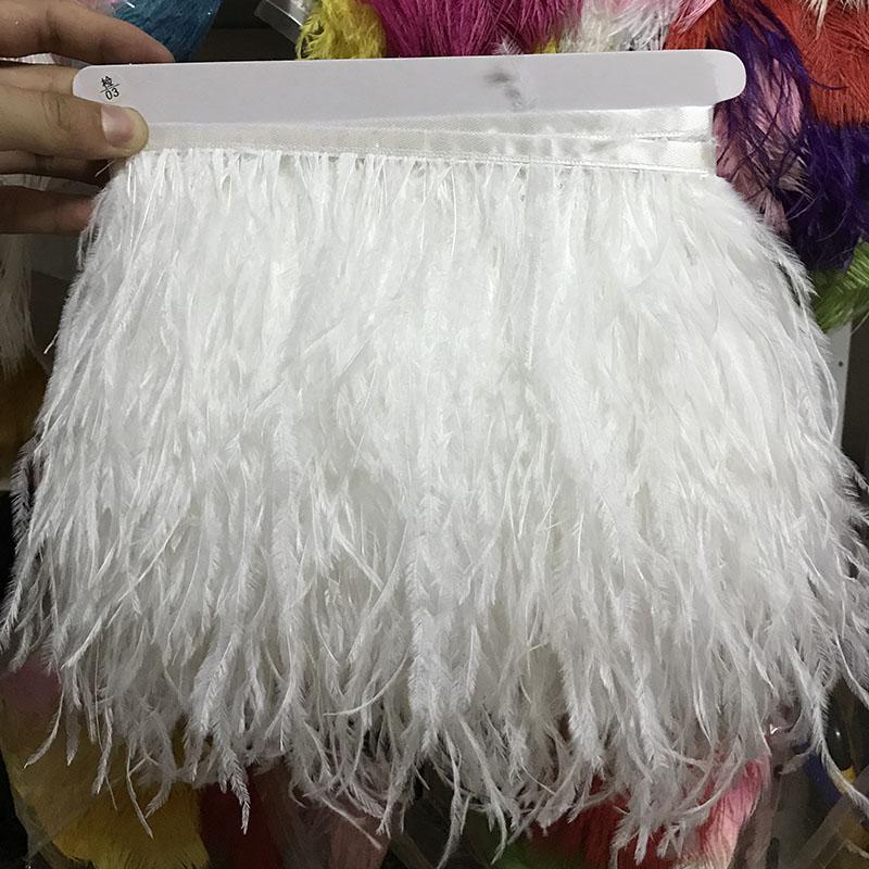 FeatherOstrich Feathers Trim 10 Meter 13-18 CM Feather Plumes Ribbon Selvage For DIY Wedding Dress Decoration Crafts Accessories