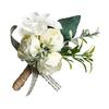 Hvid Bryllupsblomst Rustik Brudgom Knaphul til Brud Brudepige Brudgom Groomsman Vestlig Silkeblomst Fest