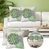 Green Pillow Covers 18x18 Inch Spring Geometric Floral Elegant Line Modern Flower Pillow Case Satin Pillowcase For Hair