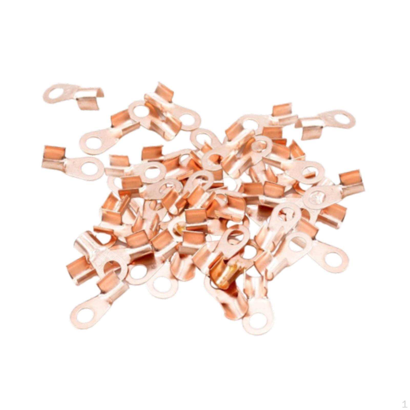 

100Pcs Heavy Duty Copper Wire Lugs Tubular Ring Terminal Connector Sturdy Assortment Professional