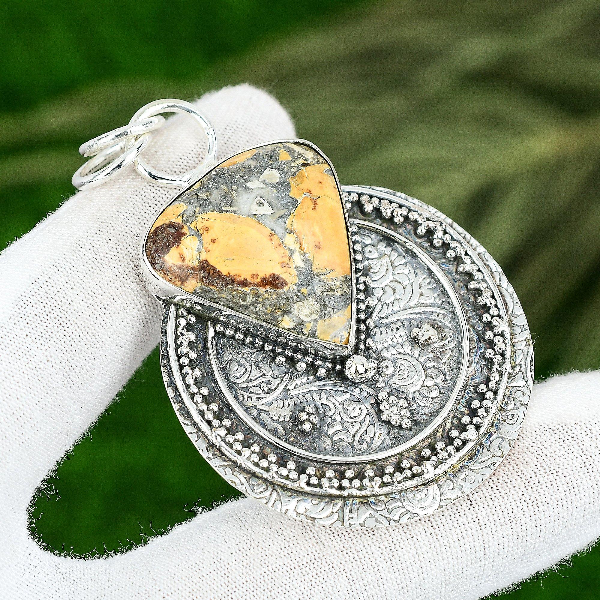 

Mothers day Deal Maligano Jasper Gemstone 925 Silver Sister New Pendant Jewelry