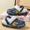 Fleece-Lined EVA Clogs with Cartoon Construction Vehicle Design - Warm Slip-On Winter Shoes for Autumn & Winter,Cold Weather Footwear