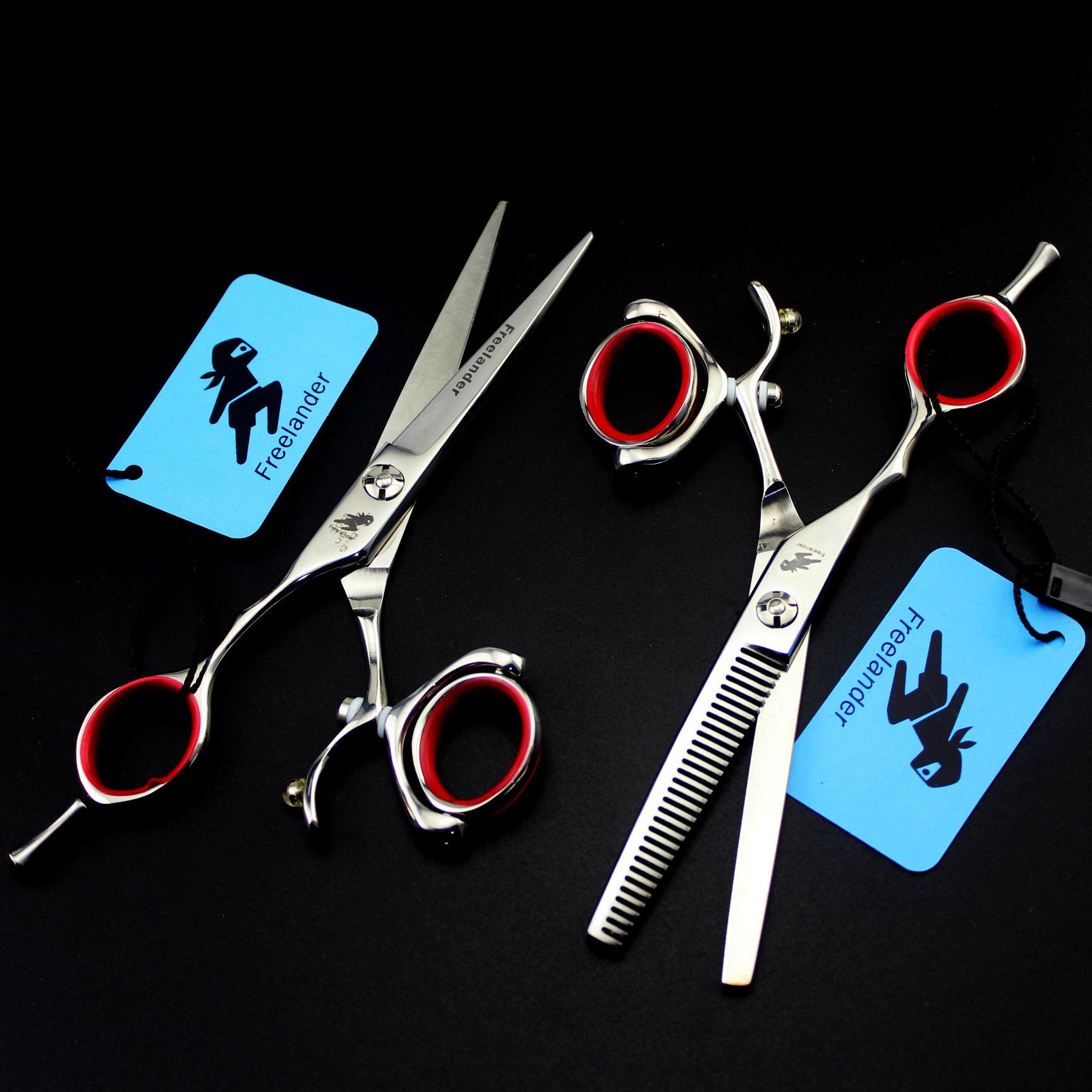 5.5 Swivel Handle Left-Handed Shears: Straight, Serrated Scissors with Bag 6H 5.5 Straight Shears