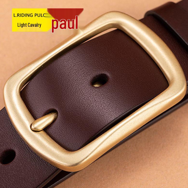 Men's Custom Genuine Leather Pin Buckle Belt