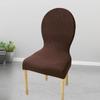 European Round Back Chair Cover Seat Dining Table And Chair Solid Color Simple Sitting Surface Universal Elastic Stool For All Seasons