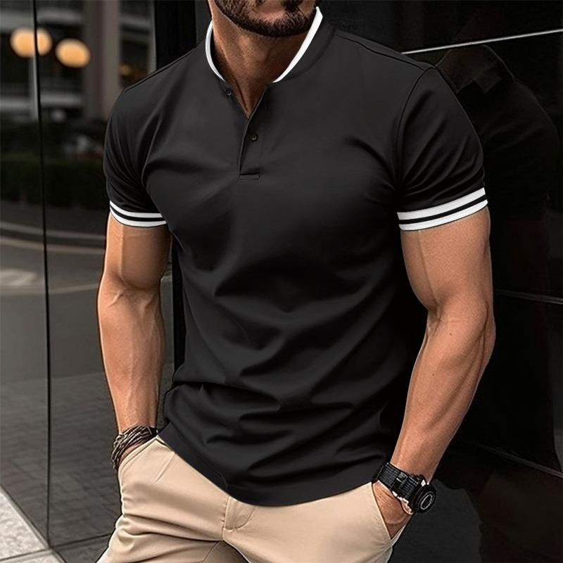 Summer Lapel POLO Shirt with Button Pocket Men's Sports Polo Shirt