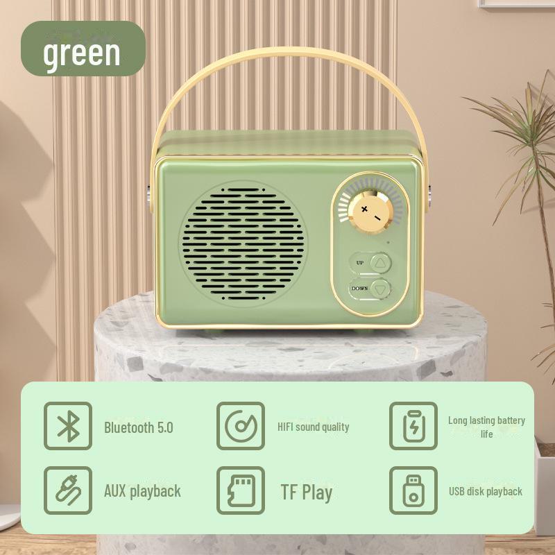 

Высококачественная беспроводная мини-колонка в стиле ретро с Bluetooth и сабвуфером