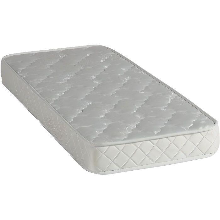 Matelas pour bébé 60x120 cm Hauteur 15 cm Déhoussable Housse Lavable à 30° - Tissu avec Bambou Naturel - Hyppoallergénique -