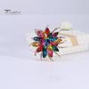 Classic Handmade Colorful Rhinestones Flower Shape Brooch Pin Vintage Hat Scarf Shawl Badge Bridal Gift Dress Accessories