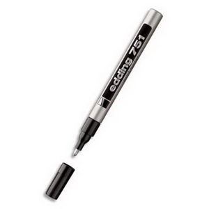 Marqueur peinture à l'huile noir E750 - EDDING - Lot de 10 - Encre permanente, faible odeur, laquée et opaque