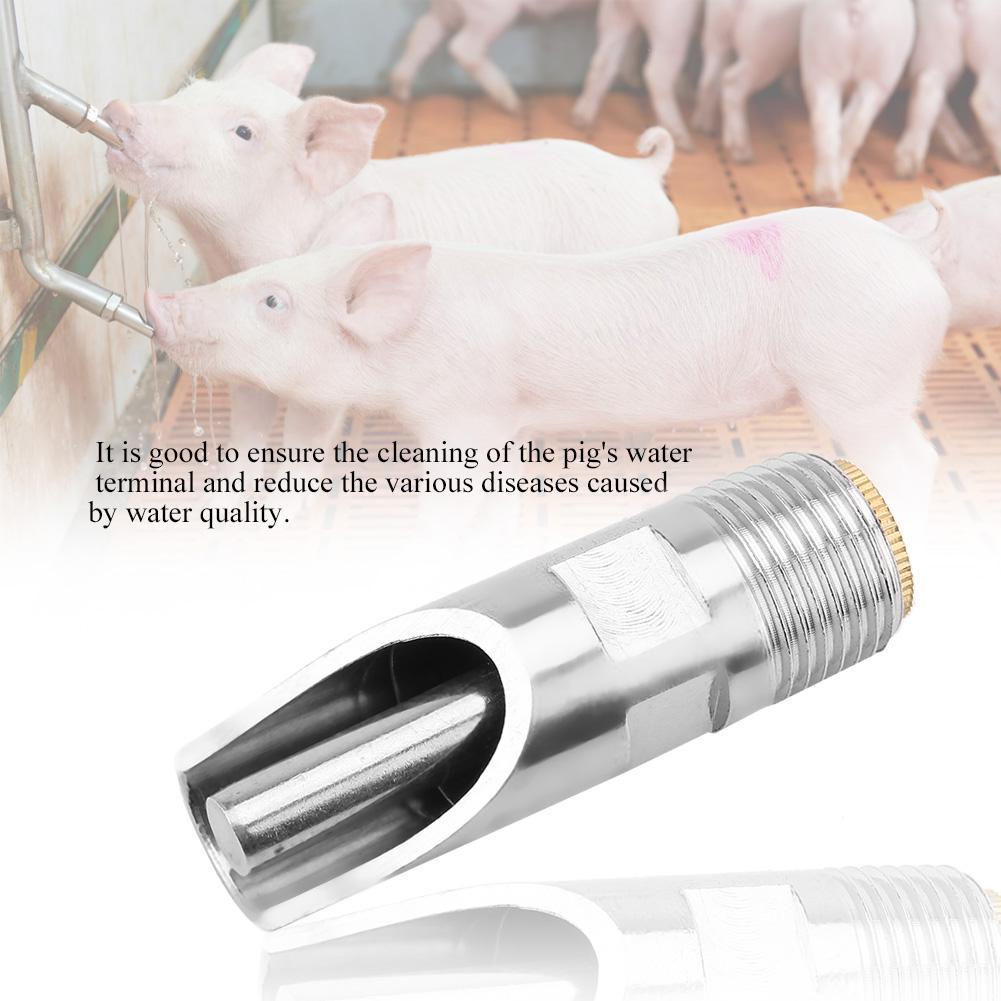 5-piece Nipple Drinker Made of Stainless Steel, Automatic Drinker with Strong Spring for S and Cattle, Prevents Leaks and Keeps the Water Clean