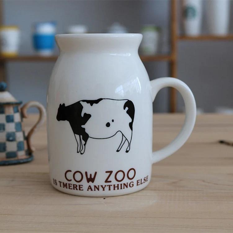 250ml Creative Cow pattern ceramic mug,Unique cartoon couple Coffee mugs milk cup wholesale,tea cups mugs 250ml