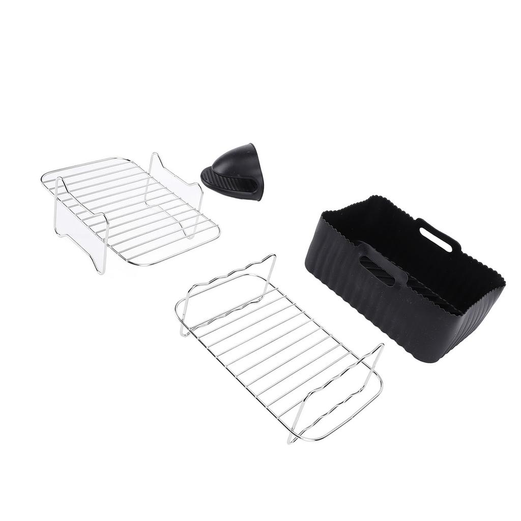 12 Buc. Accesorii Friteuză Rack pentru Friptură Coș de Silicon Perie Clește Set de Frigărui cu Folii de Hârtie