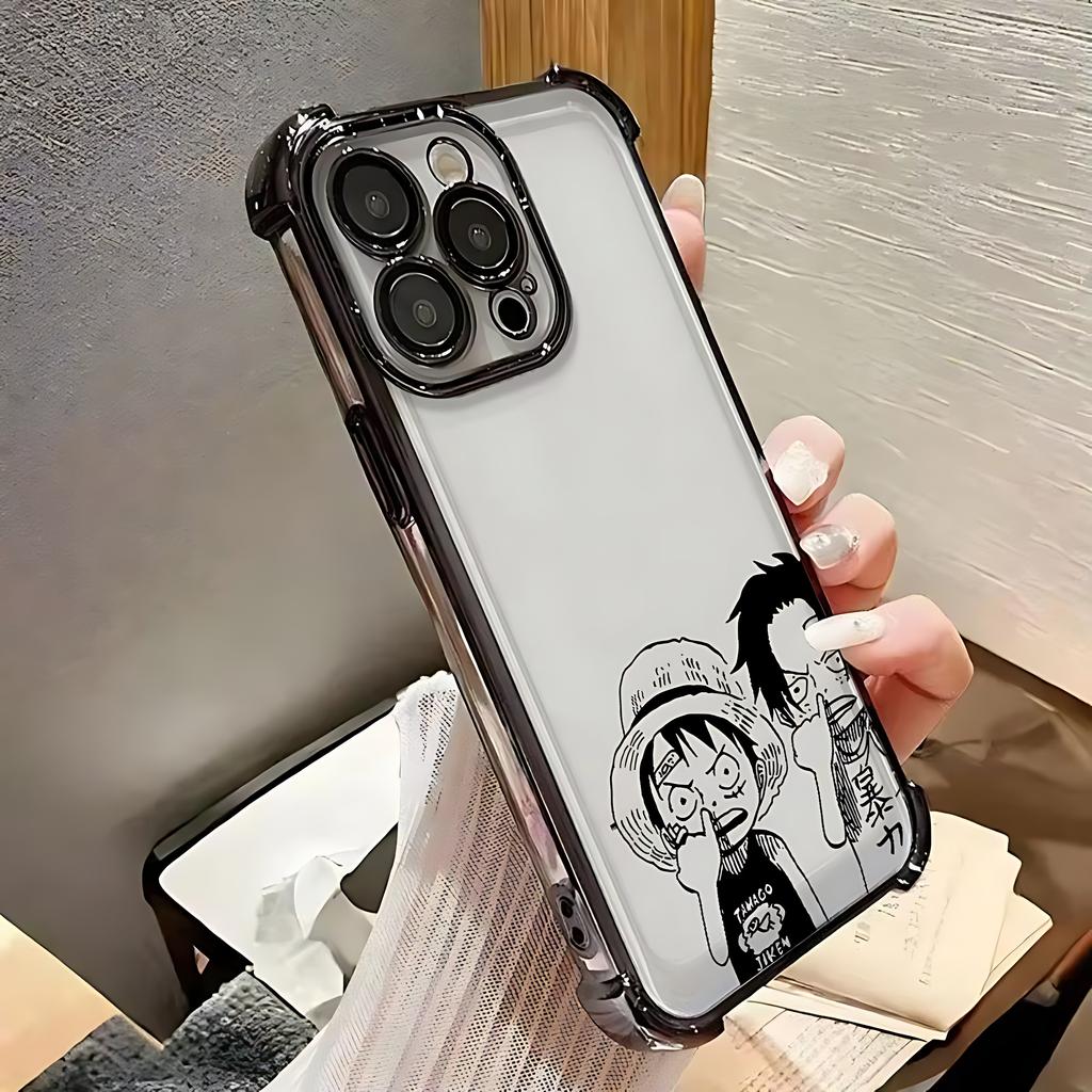 Cartoon O-One Piece Plating Phone Case For Luffys Samsung A37 A57 A07 A36 A16 A06 A35 A55 A25 A26 A15 A54 A34 A24 A05 A04 4G 5G