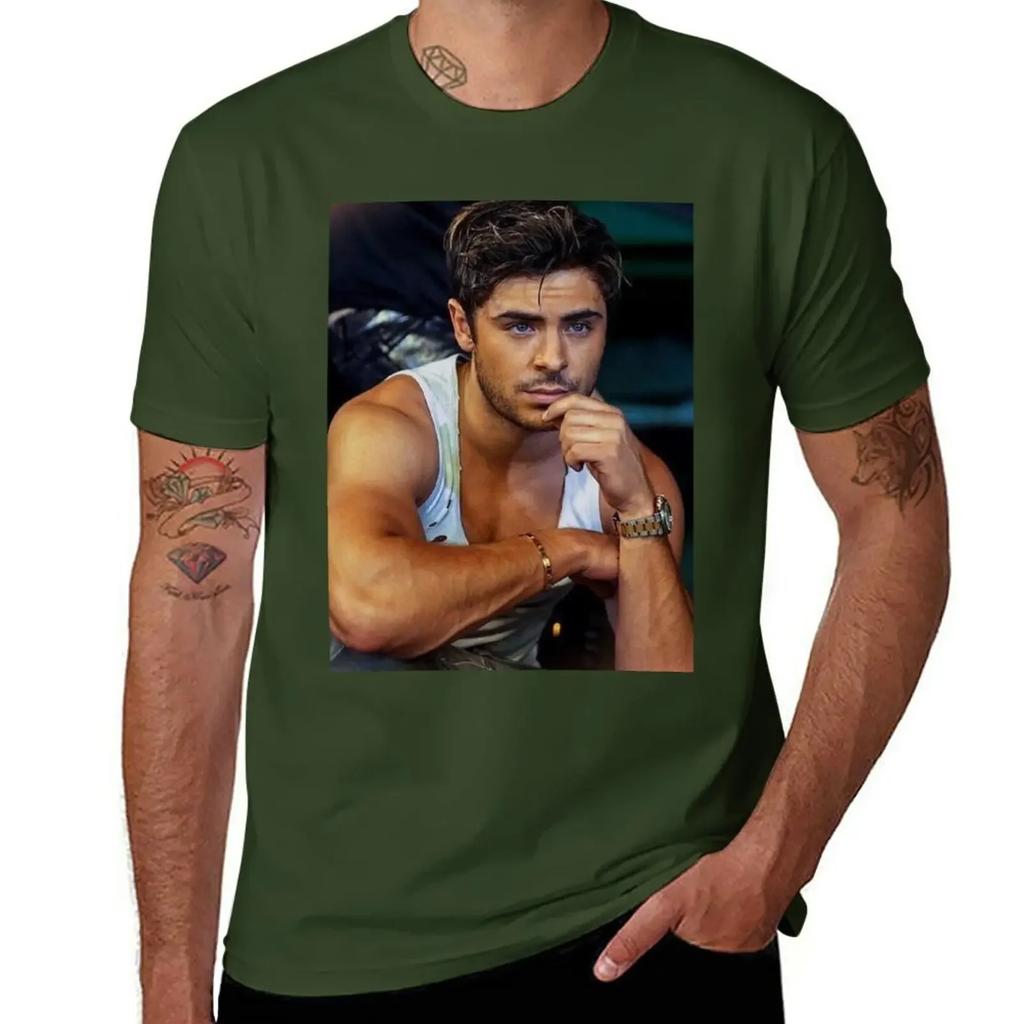 Zac Efron Model T-Shirt heavyweights boys animal print T-shirt men