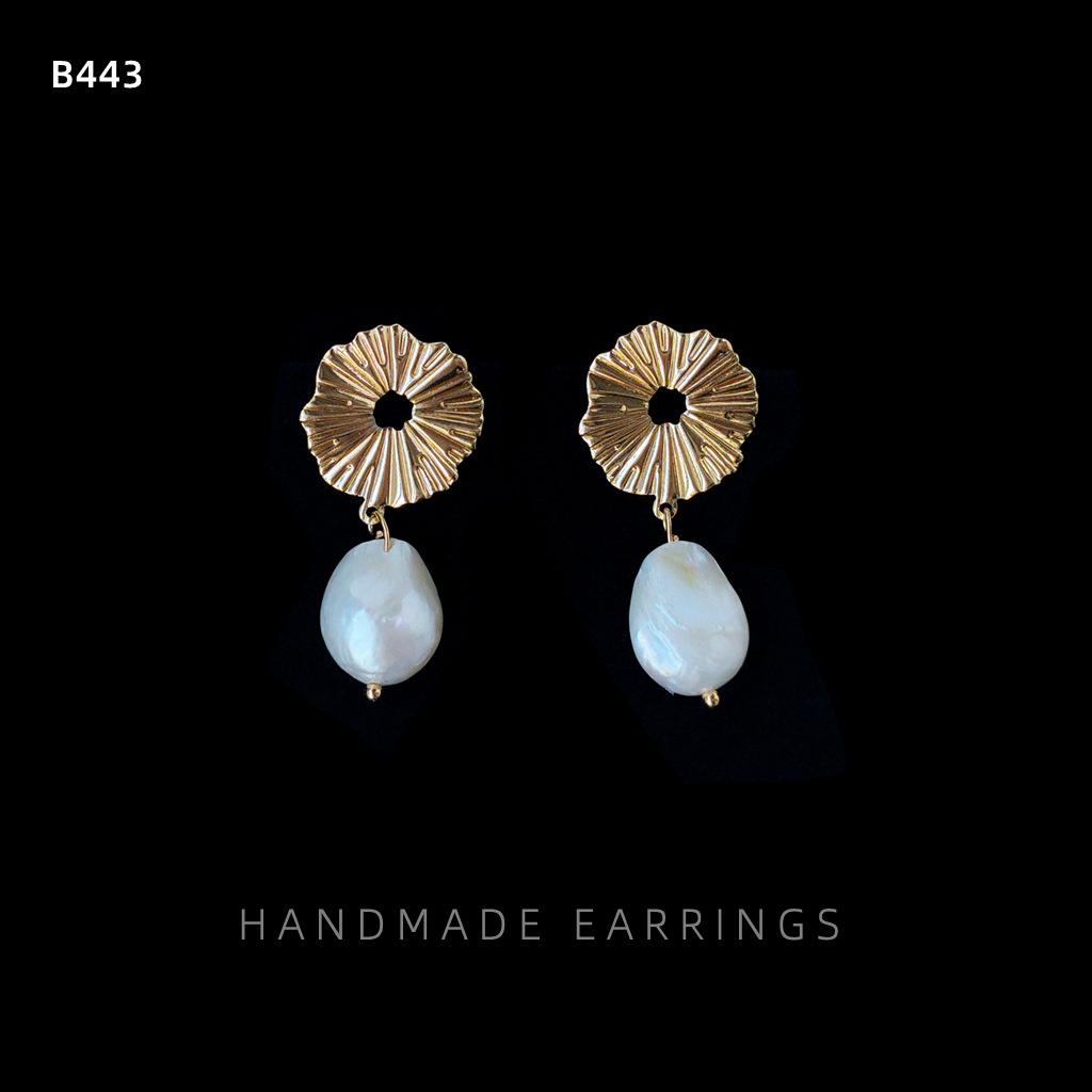 Original Design Natural Freshwater Pearl 14K Gold Filled Fashion Lucky Flower Lady Stud Earrings Wedding Jewellery Gift