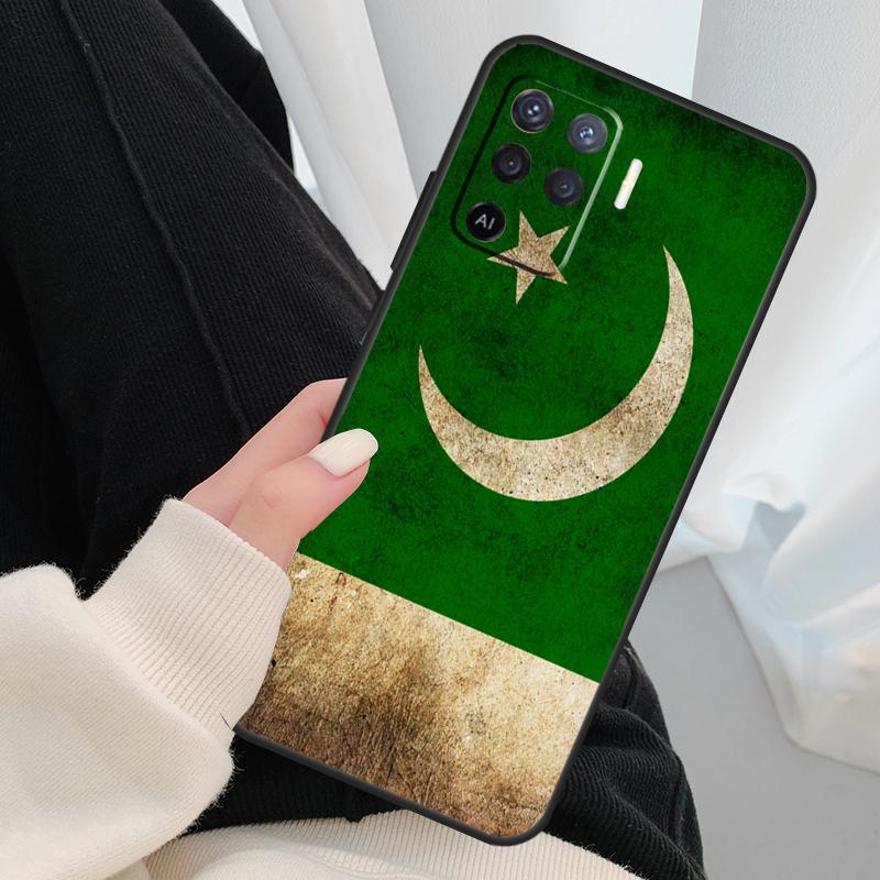 Pakistan Flag Banner Case For Oppo A54 A74 A94 A18 A57 A17 A77 A38 A58 A78 A98 A80 A60 A40 A96 A76 A16 A15 A5 Pro
