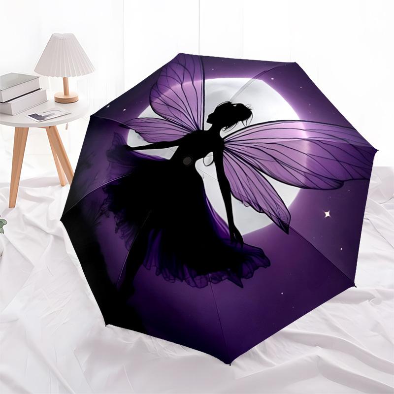 1pc Fairy Moonlight Automatic Open/Close Umbrella Compact Folding Umbrella, All-Season Portable Umbrella for Women/Men120
