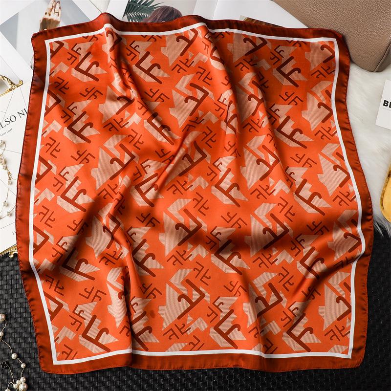 New Print 70*70cm Silk Square Scarf Women Neckerchief Female Headband Foulard Bag Ribbon Hairband Lady Hijab Bandana Scarfs