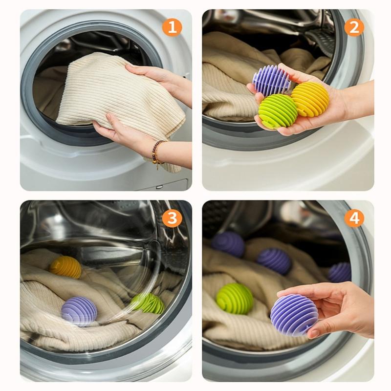 3 Stück Ovaler Solider Reinigungsball Haushaltswaschmaschine Wäscheball Wiederverwendbar Anti-Verhedderungs Magischer Wäscheball