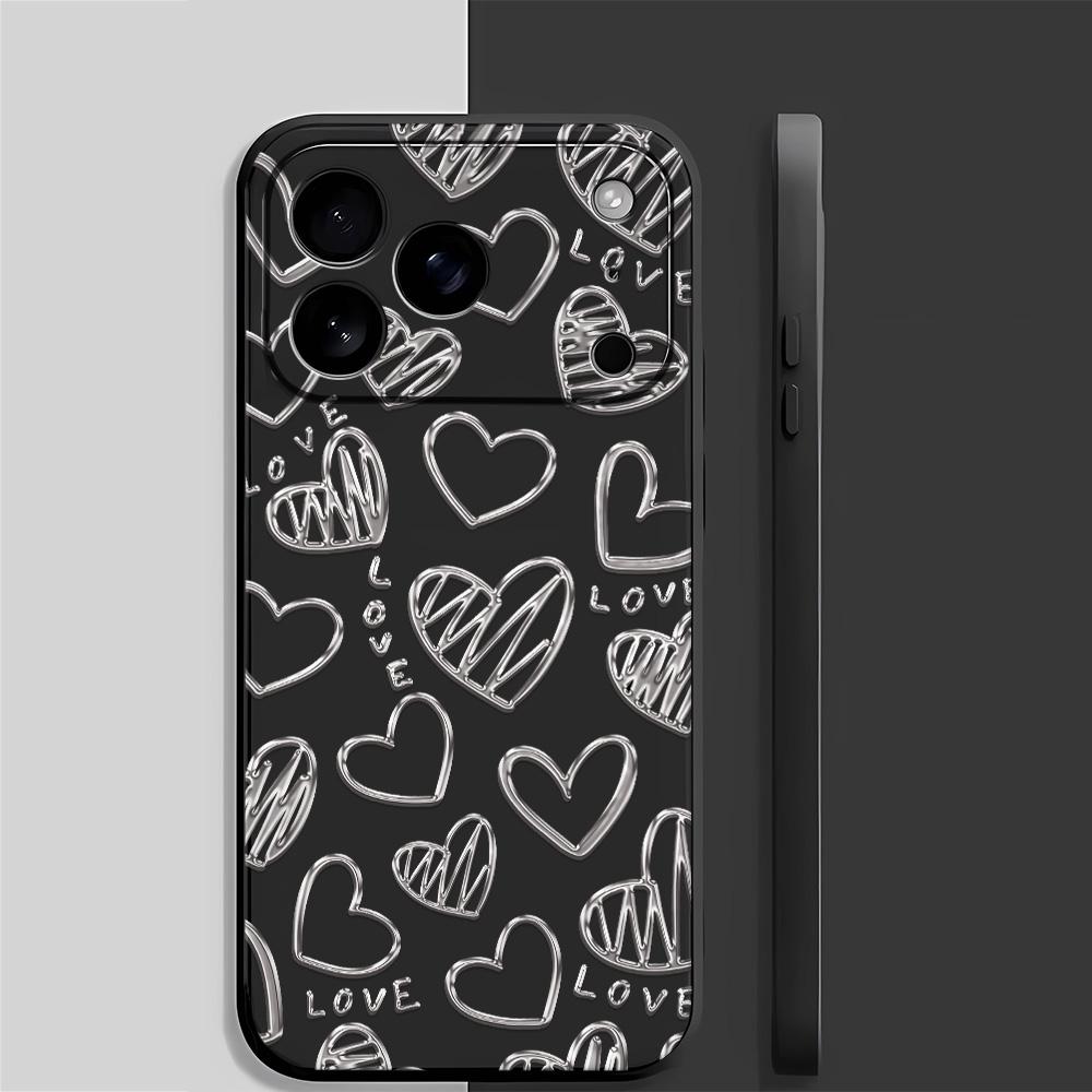 

Line Love Soft Case For Iphone 11 15 Air 17E 12 13 14 Plus 16E 16 17 Pro Max Cover Case Funda Coque Bumber iphone 13 ProMax чёрный