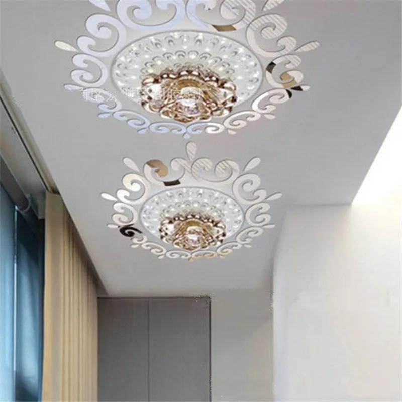 New 3D Acrylic Mirror Sticker Living Room Bedroom Lace Mirror Home Office Wall-Sticker Decals Stickers ECO-Friendly Home Decor