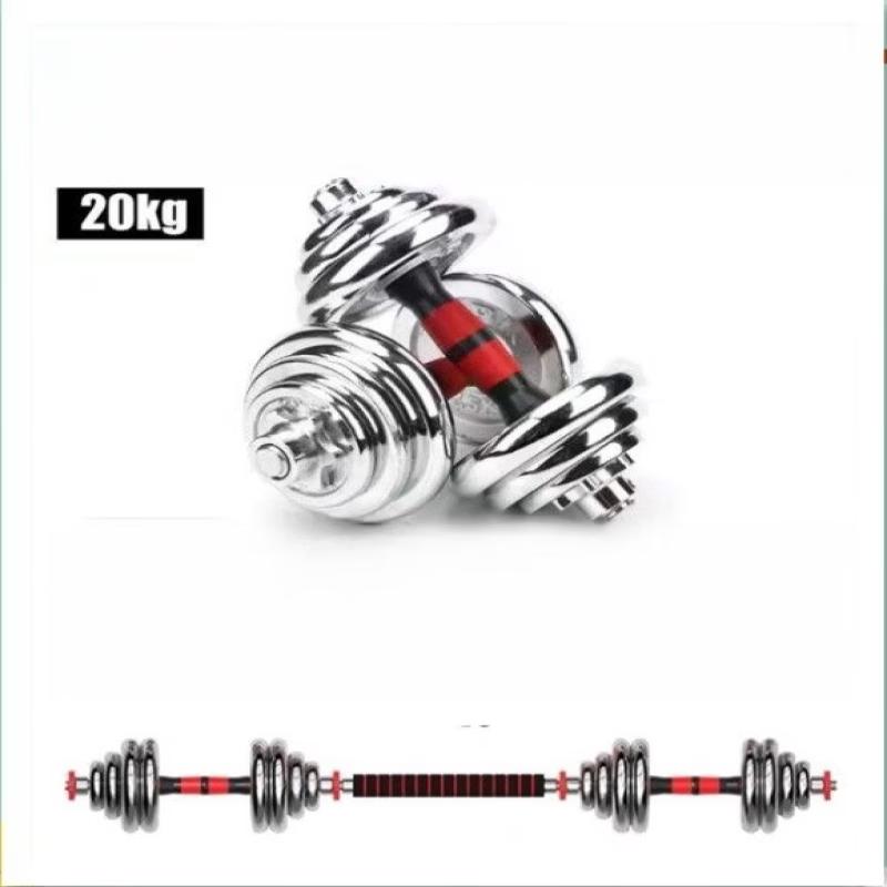 Electroplated Adjustable Dumbbell Barbell Set