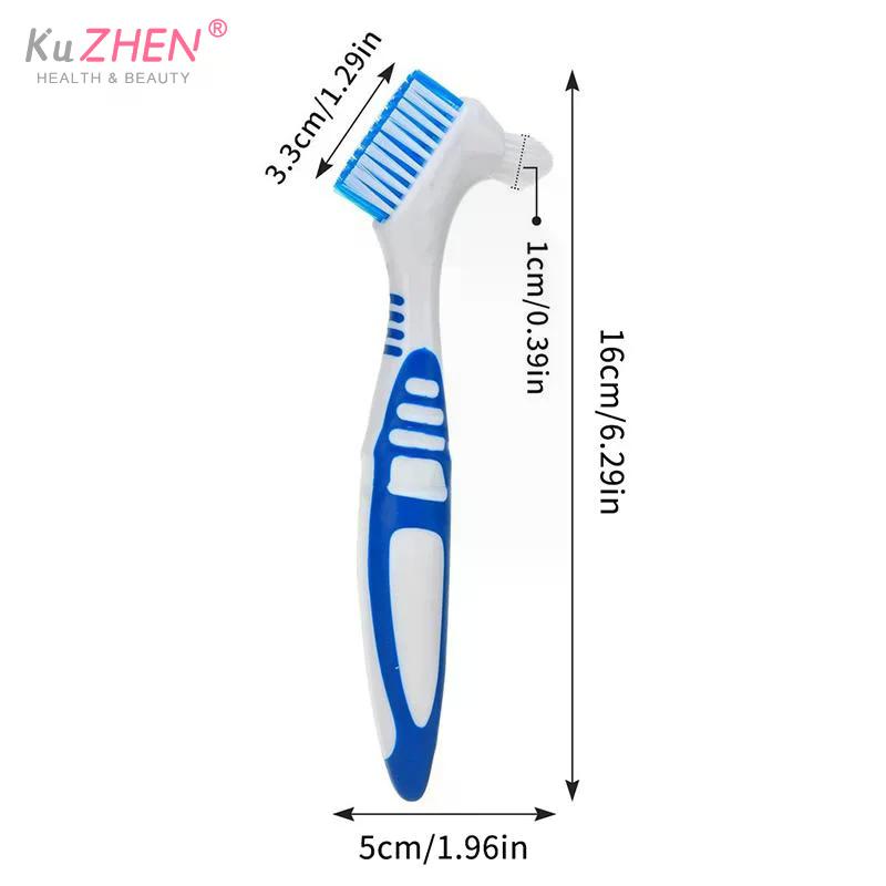2Pcs Travel Denture Cleaning Tooth Brush With Soaking Storage Box Dentures Container For Teeth Oral Care