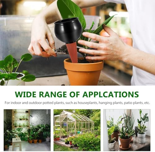 BTBHIHO 500ml Self-Watering Globes, 4-Pack Automatic Plant Watering Bulbs, ABS Drip Irrigation Spikes for Indoor Outdoor Potted Plants, Black