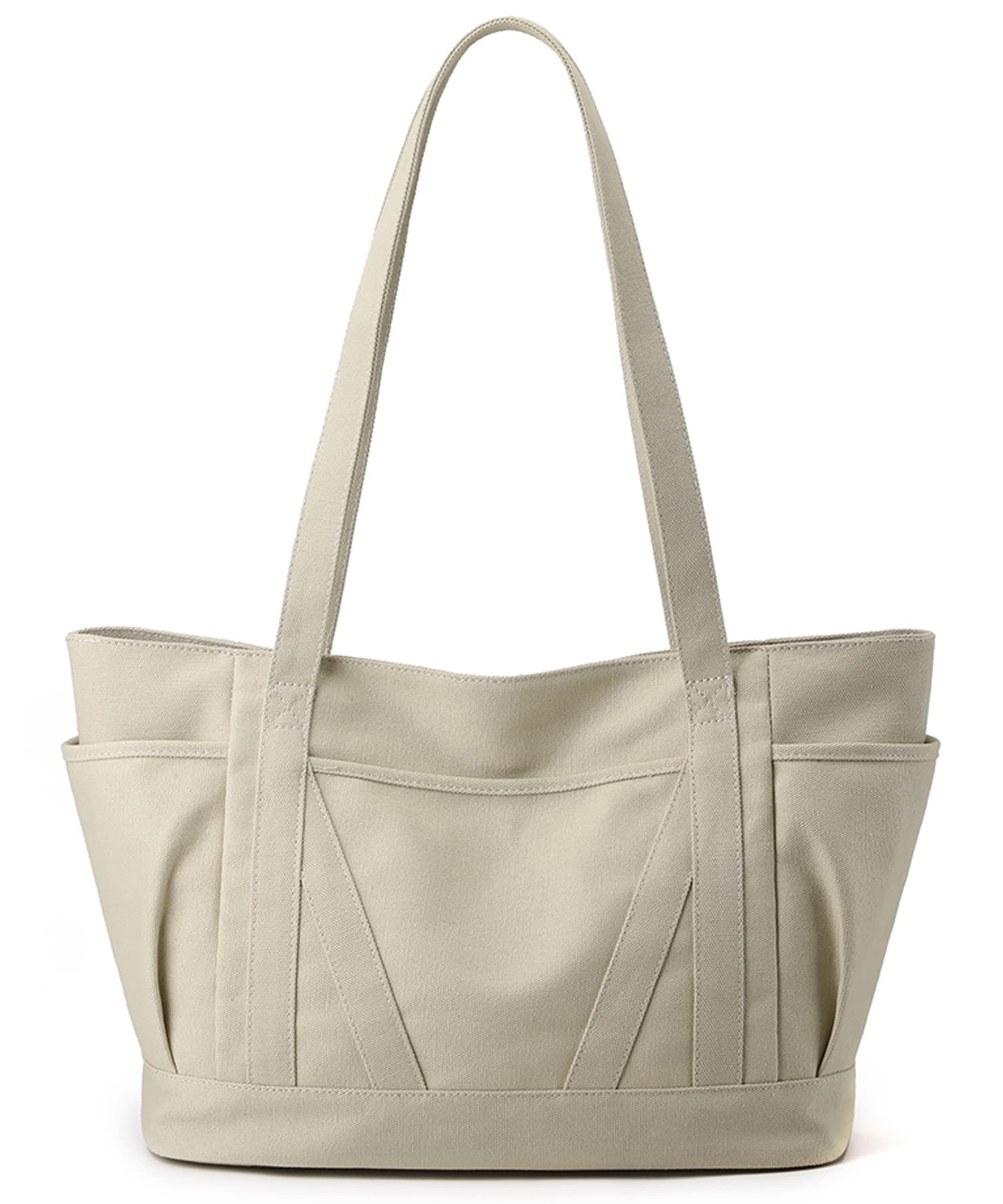 

Tote bag for shoulder A4 large shoulder for travel [zhongningyifeng] women, small, canvas, bag, capacity, handbag, bag, commuting, school, (beige) бежевий