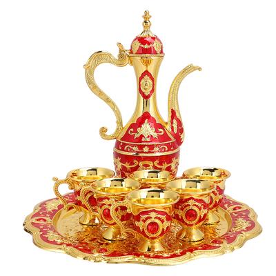 Metall Wein Trinkbecher Flachmann Set russischen Stil Home Kunsthandwerk Hochzeit GiftRed