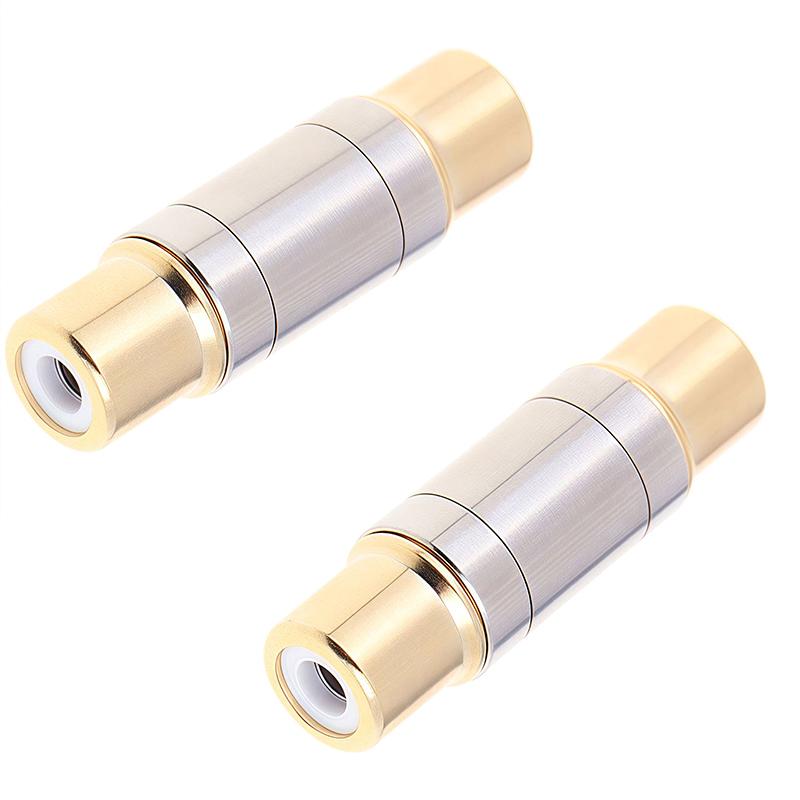 1/2 Stück Dual Cinch-Anschlüsse Audio-Adapter Buchse auf Buchse Konverter Mikrofon AV-Adapter für Heimverstärker Lautsprecher