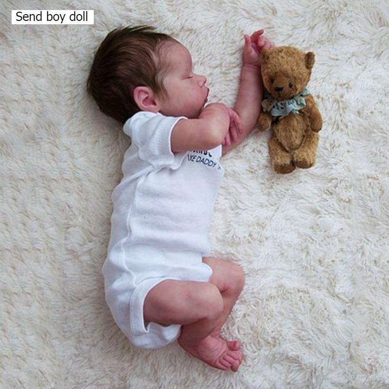 Реалистичные куклы-реборн 46 см БЛИЗНЕЦ B Силиконовое тело-симуляция Кукла-мальчик Живой Спящий Новорожденный Куклы-девочки для детей Рождественские подарки boy doll