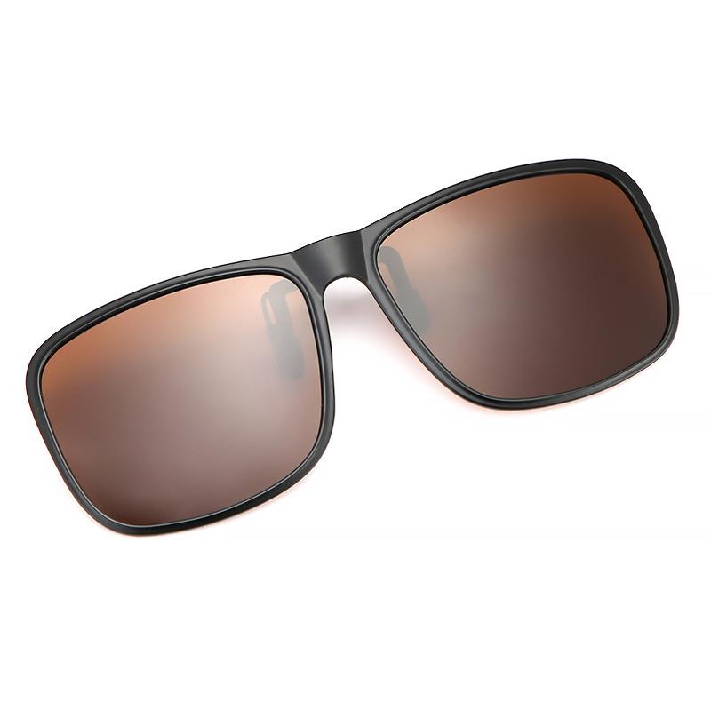 Flip-up Polarized Night Vision Clip-on Sunglasses for Men & Women with Myopia
