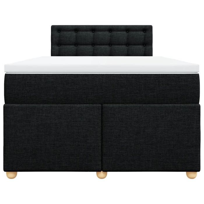 Exclusive House - Bed Slat Base with Mattress Black 120x200 Cm Fabric