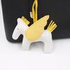 Pegasus Charm Tassel Keychain: Faux Leather Pony Backpack Accessory