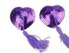 Heart-Shaped Sequin Tassel Nipple Pasties - Seamless Lingerie Accessories