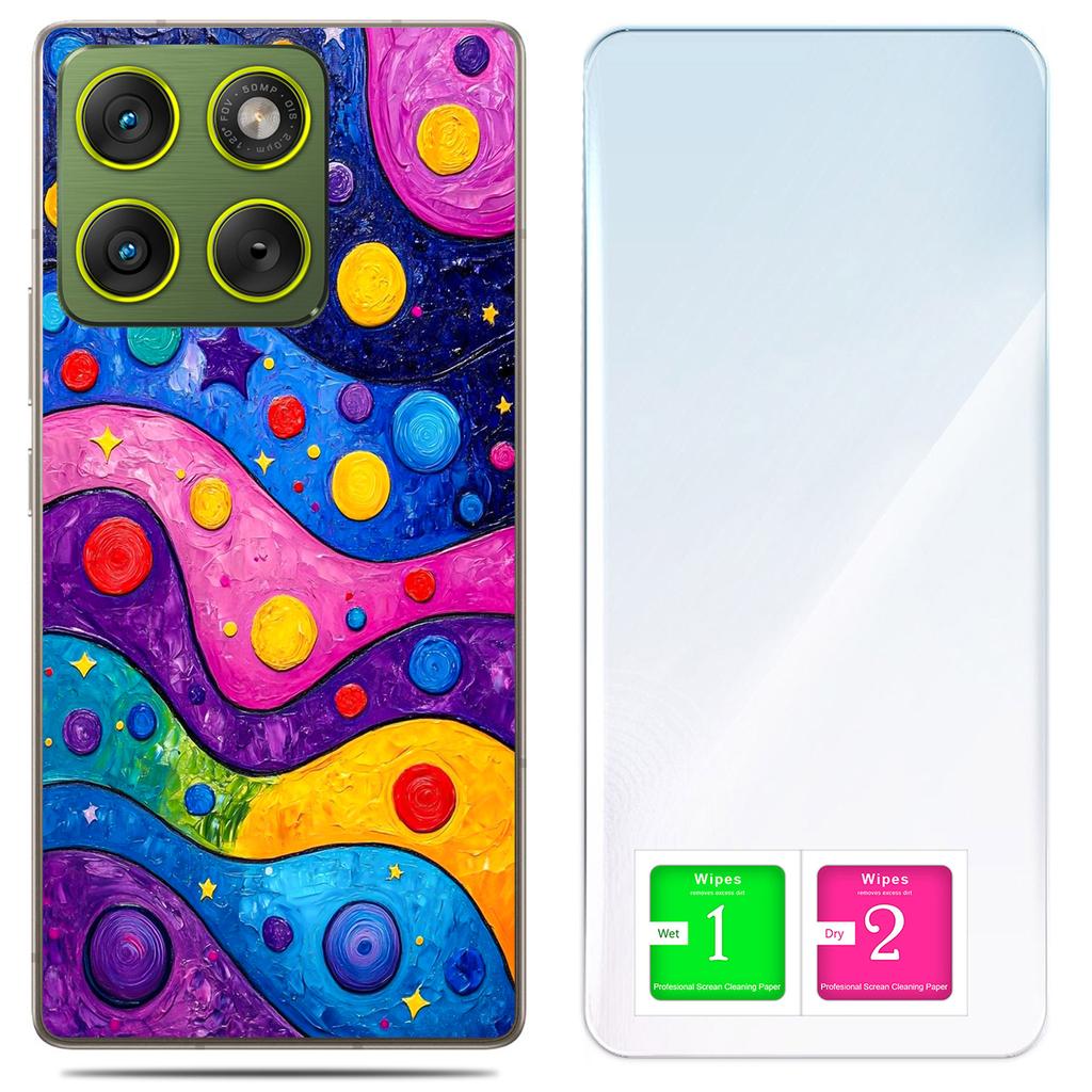 Etui Do Motorola Edge 70 Obudowa Foto Case Plecki Grafika Fale + Szkło