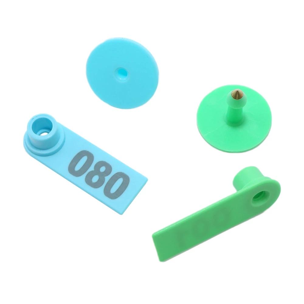 100 Stück Schweine Rinder Ohrmarken Schafe Ziegen Markierungs-Ohrringe Laserbedruckte Nummern Informationstafel Nutztiere Identifikationskarte