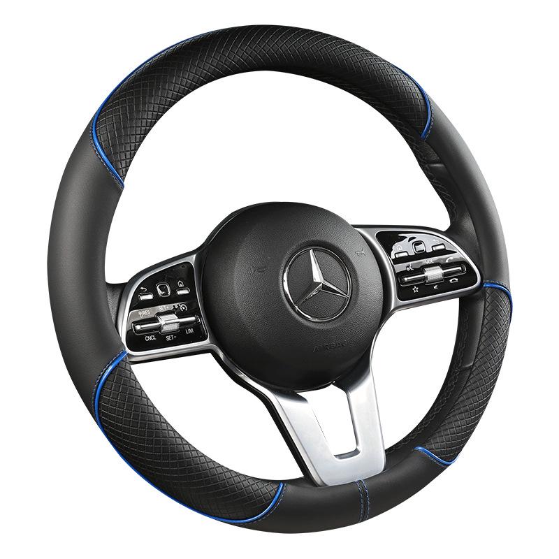 Universal All-Season Anti-Slip Leather Steering Wheel Cover for Cars, Minivans, and Pickups