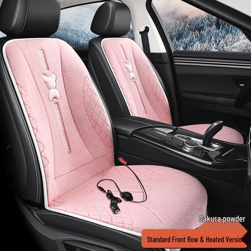 SF Rabbit Plush Heating Pad Car Seat Cushion - Bear Cartoon Interior Seat Cushion