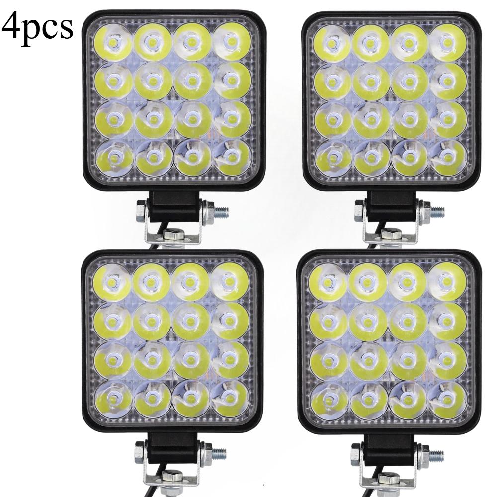 1/2PCS 45W Mini Square LED Work Light – Powerful Flood/Spot Beam for Off-Road Vehicles (Cars, Trucks, ATV, UTV, SUV)