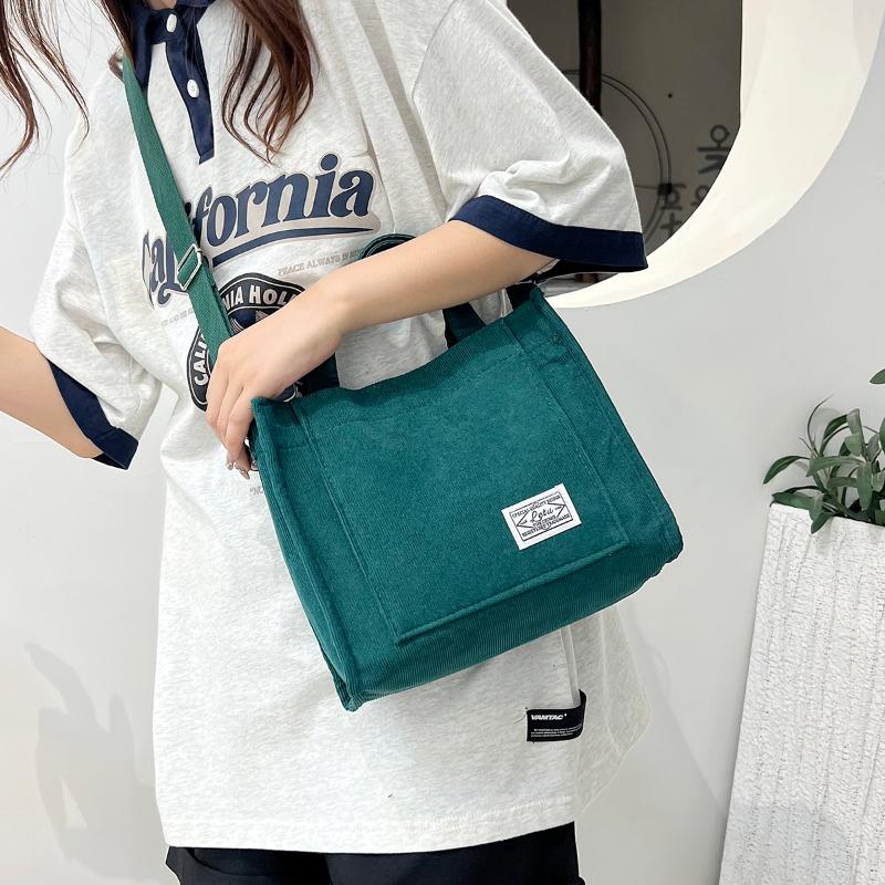 Fashion Corduroy Women'S Shoulder Bag Newest Simple Eco-Friendly Shopping Bag Trend Versatile Messenger Bag Handbags For Women