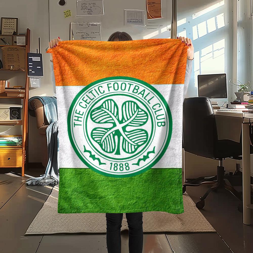 1Pc Celtic FC Print Flannel Blanket High Quality Warm Comfortable Cover for All Seasons Perfect for Gifts Home Decor